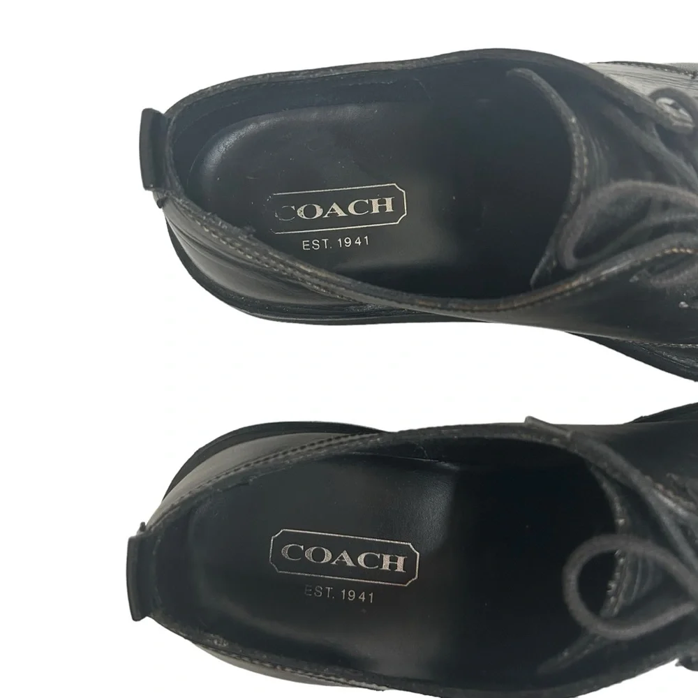 Men’s Coach Bowie Black Leather Oxford Shoes Sz 13 - Picture 8 of 12